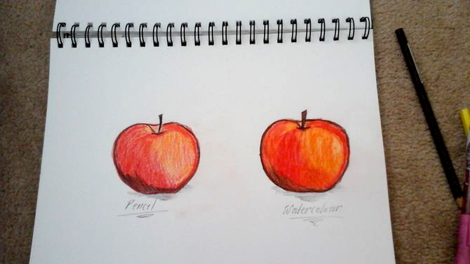 pencil vs watercolor