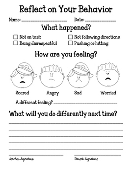 Behavior Reflection for Younger Students